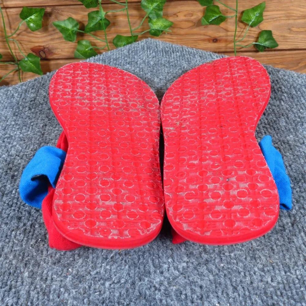 Sanuk Yoga Sling Burst Duo Boys Sandals Size 6-7 Casual Comfort Red Blue Textile